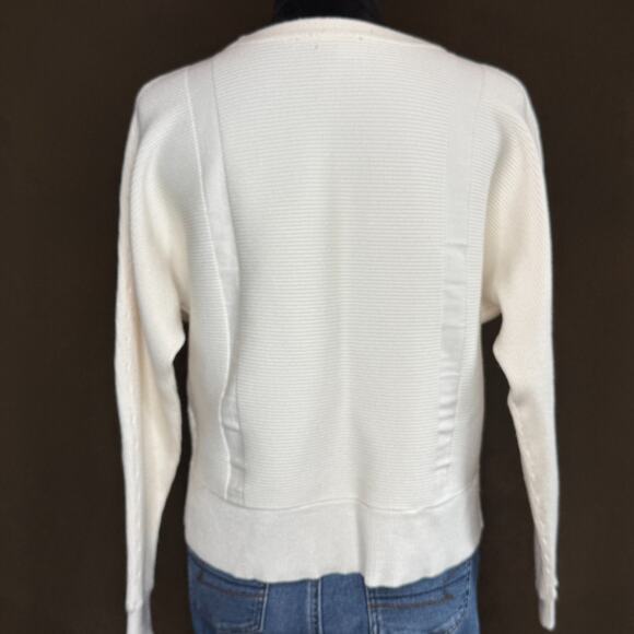Truth by Republic Textured Knit Sweater Women’s Medium White Pullover Minimalist - Picture 3 of 7